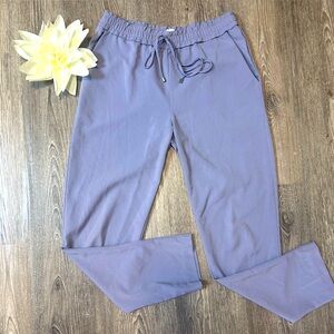 Lavender Casual Pants Elastic Waist